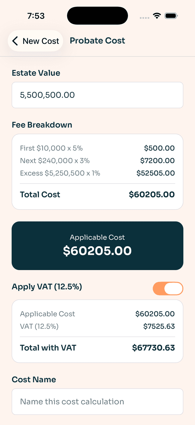 Calculate Your Costs - Legal Cost Calculator